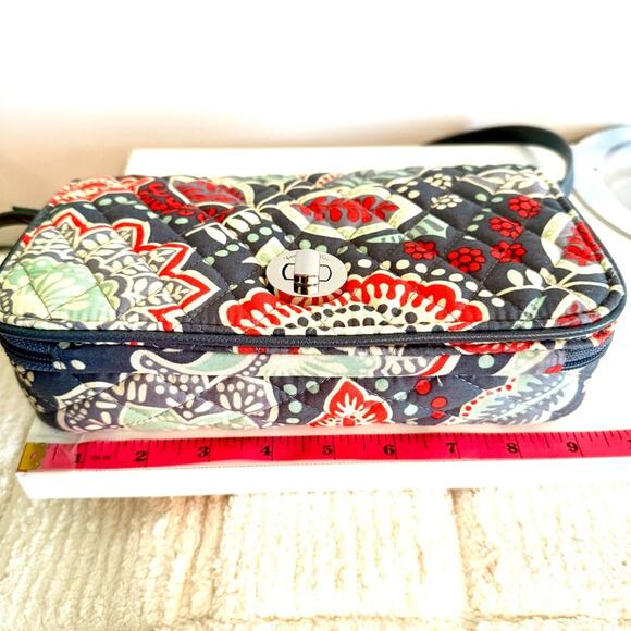 Vera Bradley Flap Zipper Closure Wallet Purse Crossbody Blue/Gray Timeless - Picture 11 of 11